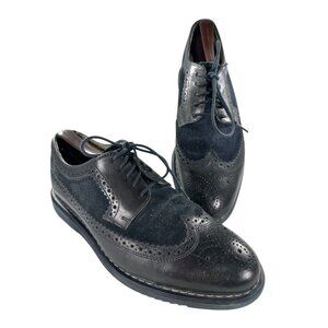Clarks Mens Size 7.5 M Blue Leather Comfort Wingtip Shoes